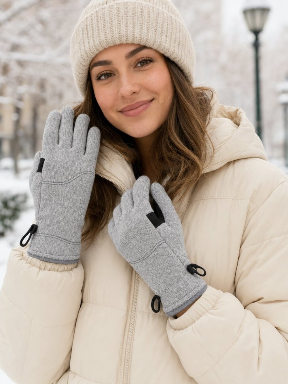 Patagonia Women’s Better Sweater Gloves Natural Gray Size L NWT 34671